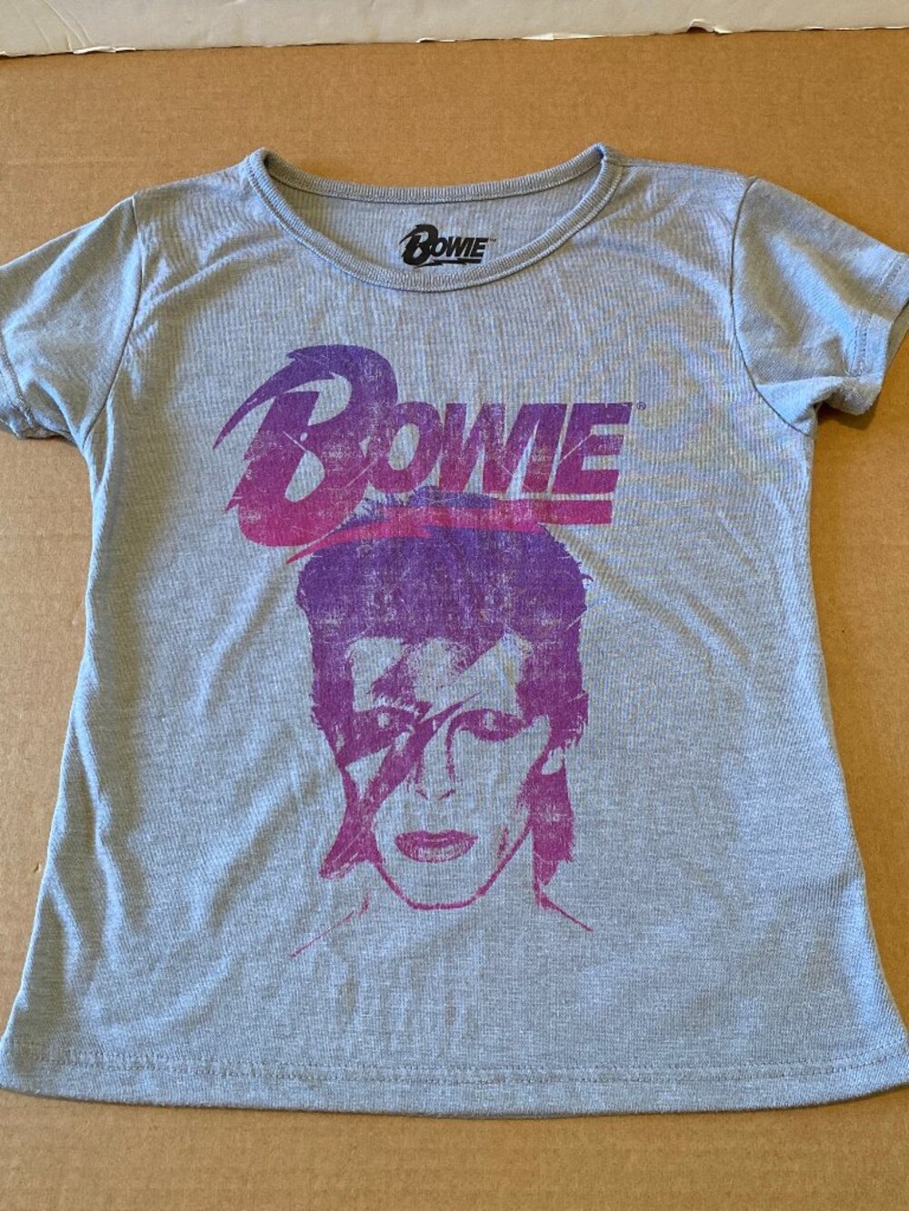 DAVID BOWIE Toddler Kids Graphic T Shirt 4T Short Sleeve Distressed Purple + Pnk